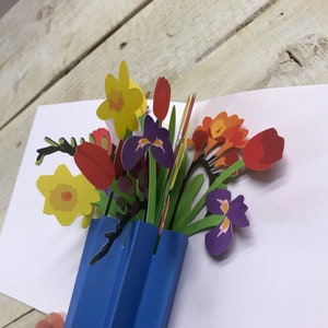 Pop up Karte - Blumenstrauß im Vasendesign von 2ToTango (Bouquet 4)