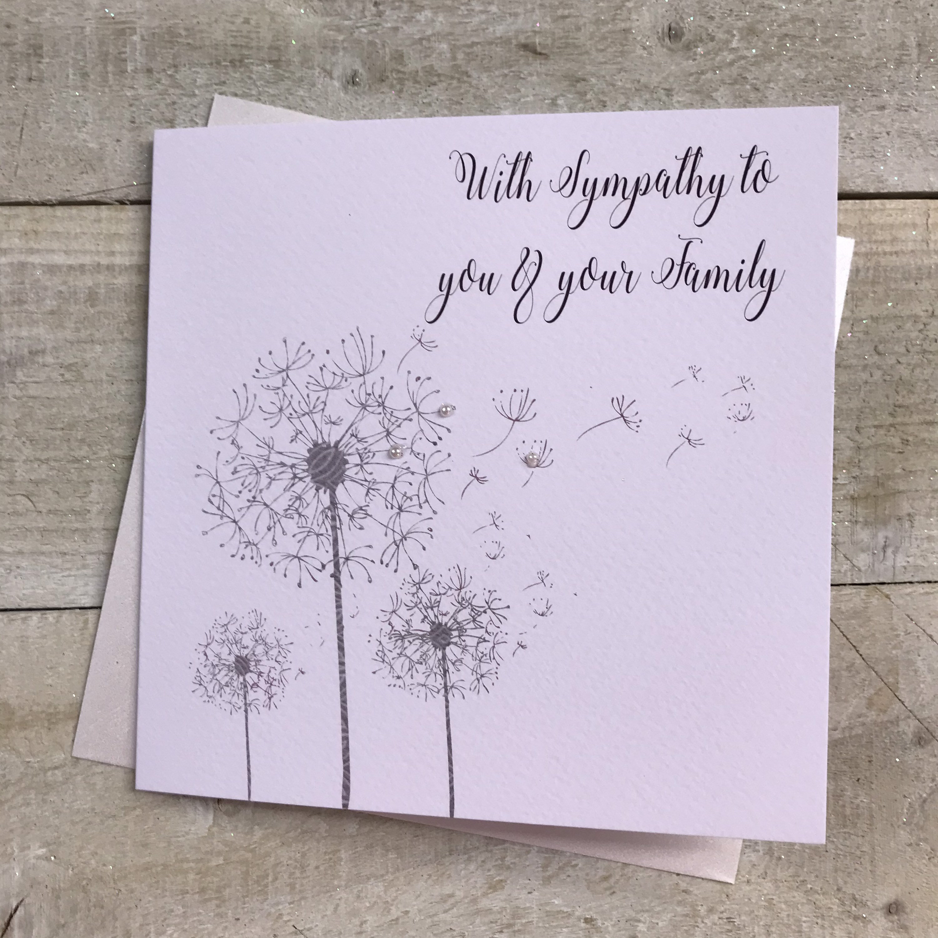 Sorry For Loss Of Your Dad Sympathy Card - Dandelion Condolences Card With Blank Inside