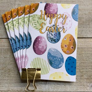 PACK OF 6 Besondere Osterkarten - Eier, Kreuz, süßes Häschen Briefkarten, Minikarten, Kartenspiel für Ostersegen, besondere Freunde, Familie