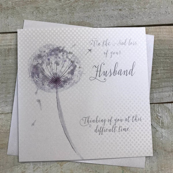 Sympathy Card - loss of Husband, Brother, Son, Grandad, Dad, Friend - sympathy dandelion OR wreath card - in memory of - condolence card