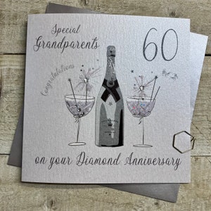 Tarjeta del 60.° aniversario de Diamond para abuelos, esposos, esposas, mamás y papás, mamá y papá, hermana o hermano