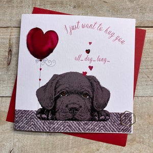 Carte d&#39;anniversaire de la Saint-Valentin - Carte d&#39;amour pour les amateurs de CHIEN ou de CHAT, cockapoo, labrador, bouledogue, carlin, chien saucisse, westie, chats noirs