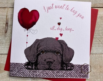 Valentine Anniversary card- Love card for DOG or CAT lovers, cockapoo, labrador, bulldog, pug, sausage dog, westie, black cats