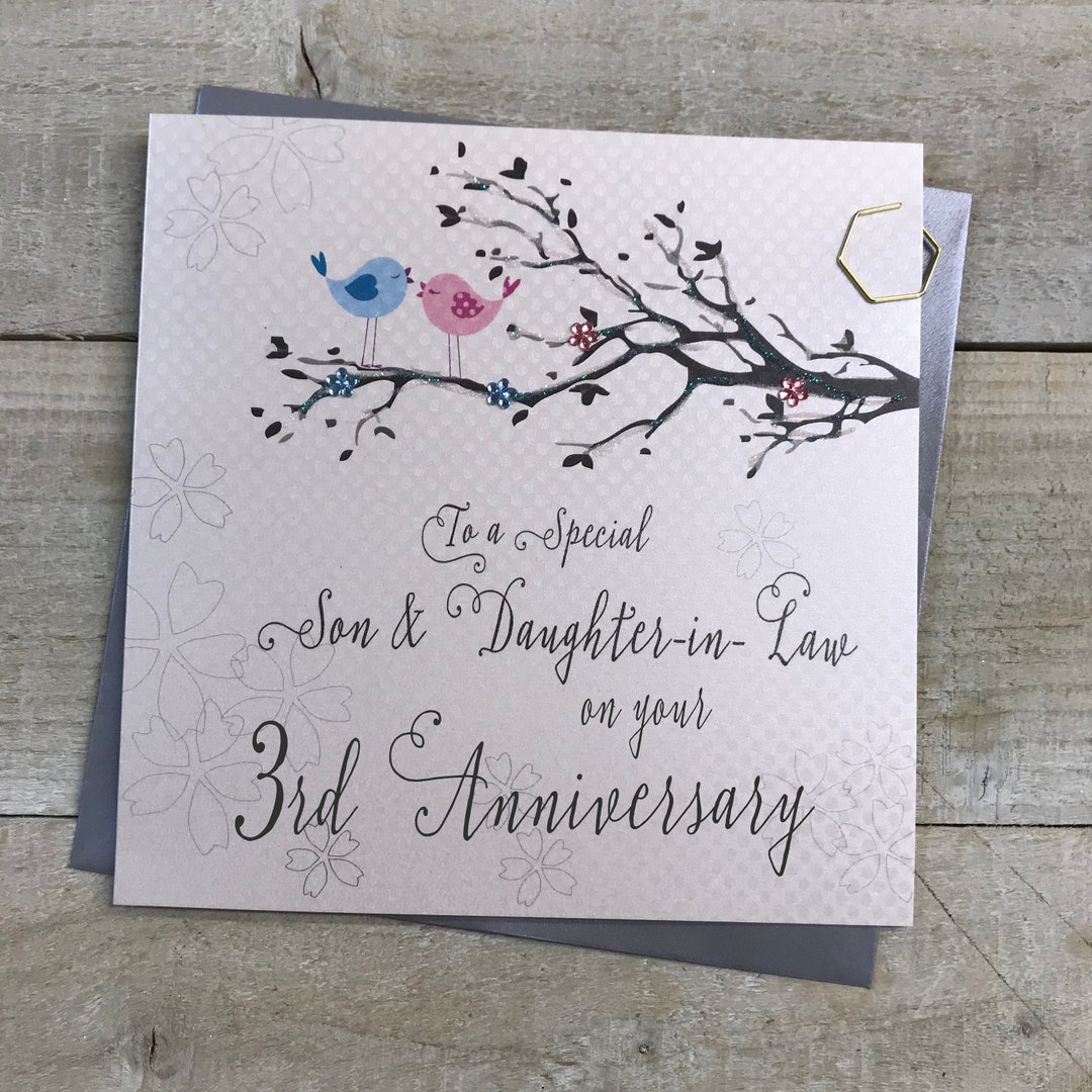 Daughter And Son In Law 4th Anniversary Card - To A Wonderful Daughter & Son In Law - 4 Years Together - Iconic - Choose Standard Or Large - UK