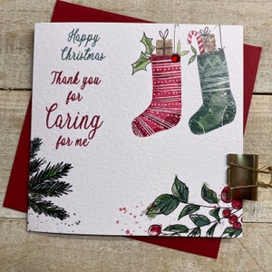 Merci de prendre soin de moi, prêtre, assistante maternelle, éboueur, coiffeur, patron, chauffeur de bus, des cartes de Noël pour les gens qui nous aident !