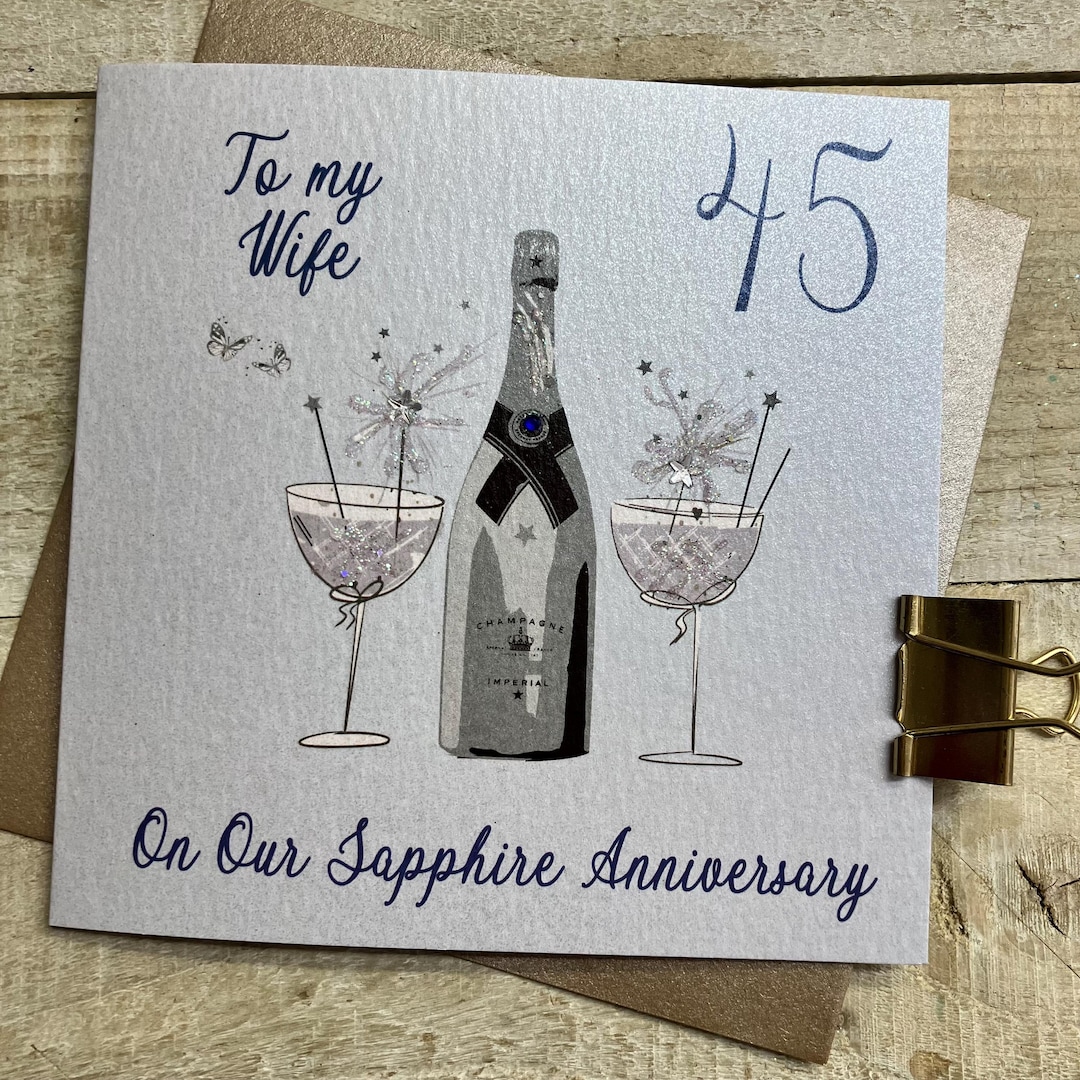 45th Wedding Anniversary Card Mum & Dad, Wife, Husband, Grandparents ...