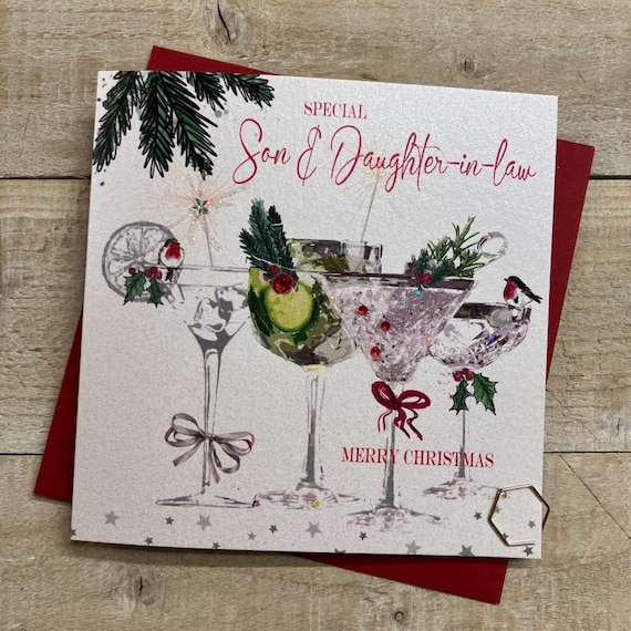 Carte De Noël Faite Main Pour Son Beau-fils Et Sa Belle-fille, Son Fils Et Sa Famille - Carte Spéciale Fils - France