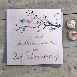 ¡Nuera y yerno o yerno y nuera - tarjeta de 2.º aniversario - para una pareja especial! 1 2 4 5 6 7 8 9 10 cuero