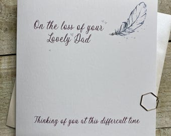 Sympathiekaart - verlies van vader, echtgenoot Dandelion Sympathie Handgemaakte kaart - condoleancekaart, in liefdevolle herinnering, denkend aan jou en je verlies
