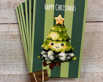 Pack 6 X Christmas cards - note cards, thank you -box of very special Christmas Cards made in Uk - Doodlebug cute characters