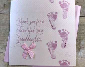 Thank you for our/my new Granddaughter/new Grandson card - new grandchild card (wb224-ogs/ogd) a beautiful Great grandchild