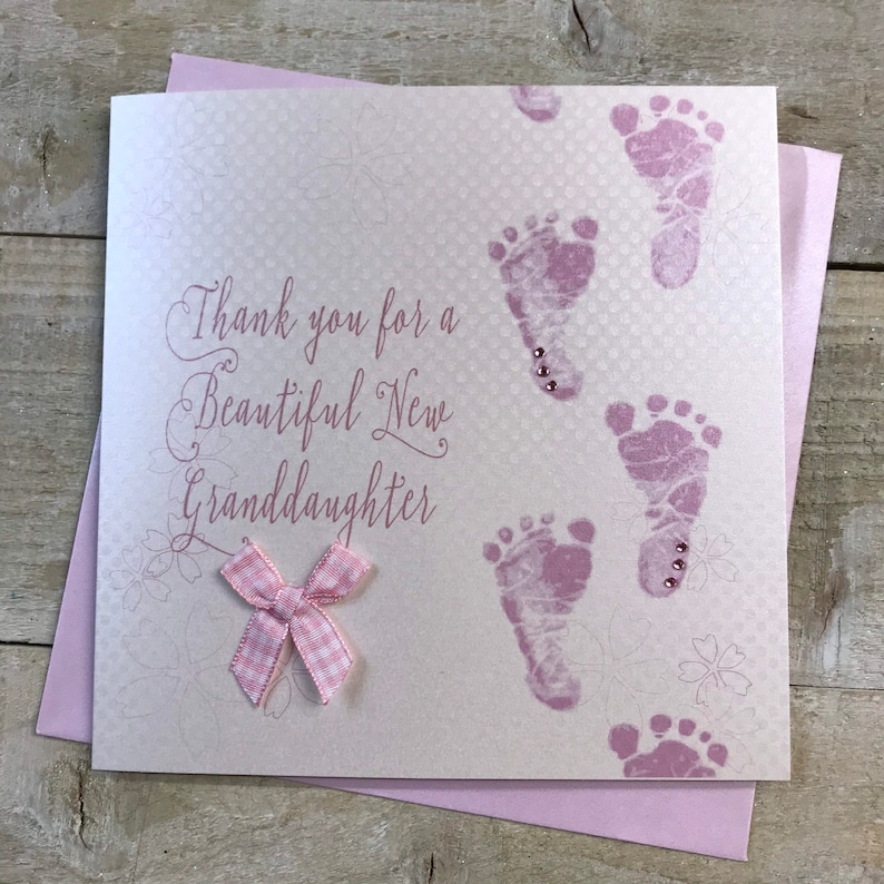 Thank you for our/my new Granddaughter/new Grandson card new grandchild card wb224-ogs/ogd a beautiful Great grandchild image 1