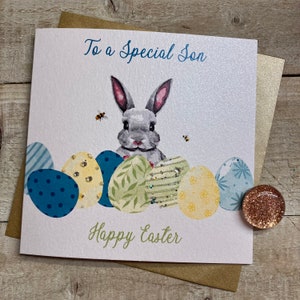 Hijo y familia, pareja, nuera tarjeta de Pascua - huevos para alguien especial, nieto, ahijado, abuelo, papá, marido, amigo