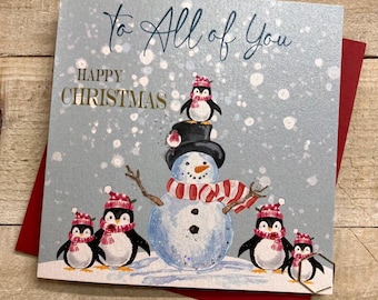 A tutta la famiglia, a tutti noi, da noi a voi, ADORABILE super famiglia, Biglietto di Natale fatto a mano - Biglietto speciale per una famiglia speciale