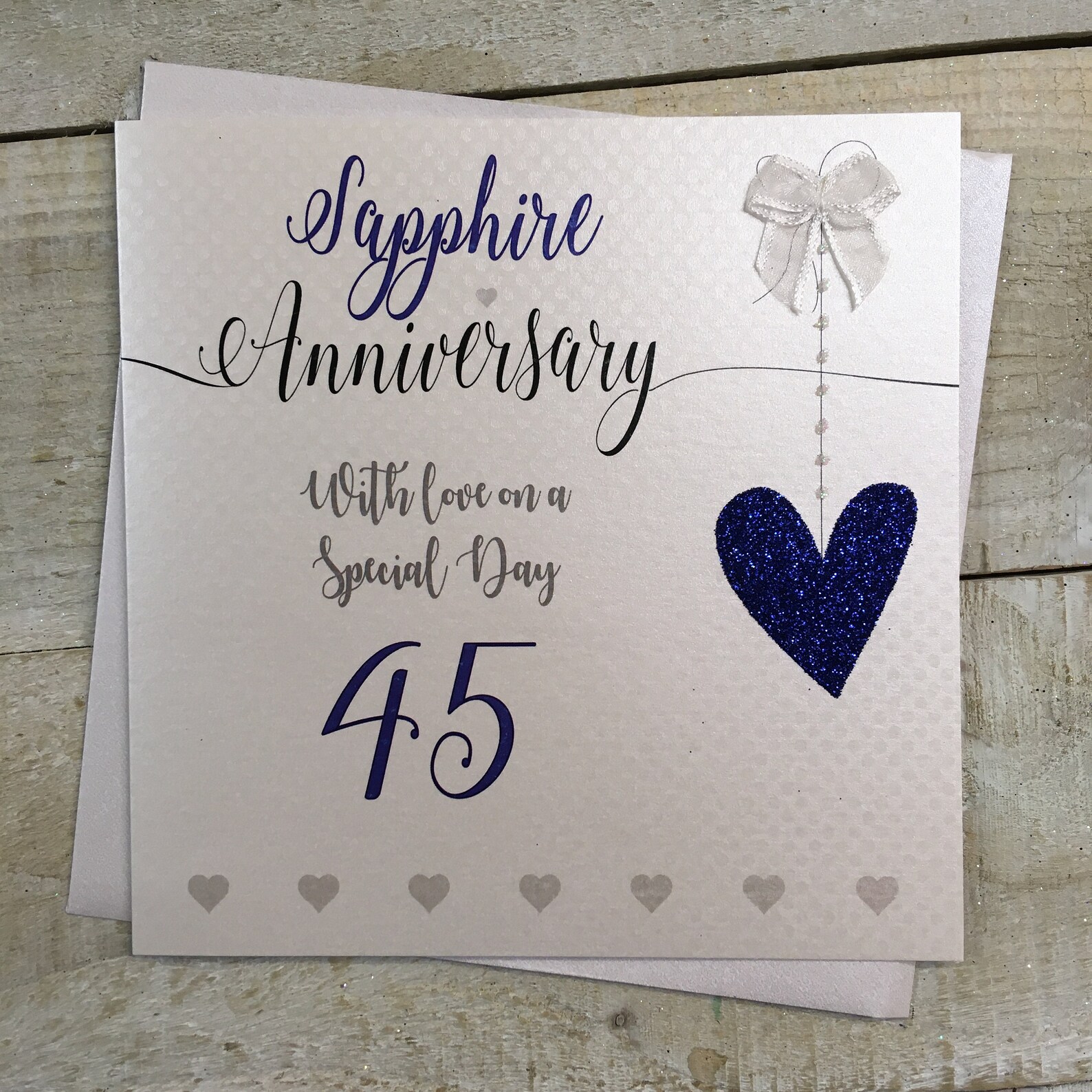 Sapphire 45th Anniversary Card for Grandparents Husband Wife Mum & Dad ...