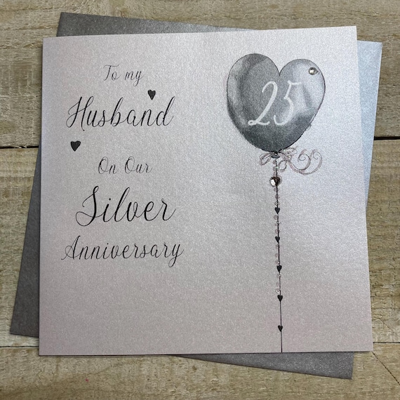 Glückwunschkarte Zum 25. Hochzeitstag – Silberhochzeit Für Mama & Papa Mit Herz-Design
