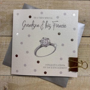 Carte de fiançailles faite main petit-fils et fiancée - fille, frère, soeur et fiancée, fils, petite-fille