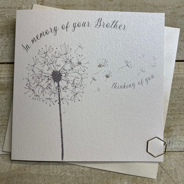 Sympathy Card - loss of Brother,   Son, Husband Grandad, Dad, Friend - sympathy dandelion card - in memory of - condolence card