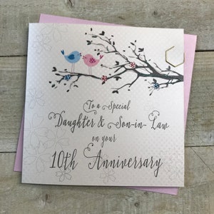 Decima Figlia e genero o Figlio e nuora - Tin Anniversary card - per una coppia speciale! 1 2 3 4 5 6 7 8 9 10