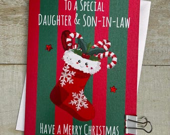 Daughter and son in law - Son & daughter in law - Brother, Sister in law - Cute Character Christmas Card - Doodlebugs, cute food