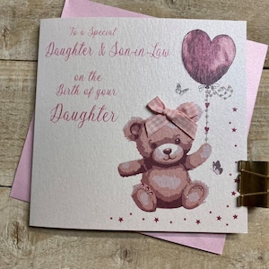 Hija y yerno - Hijo + Nuera - Nuevo hijo / Nueva hija - Nuevo diseño de oso bebé Rosa Azul B249/B248