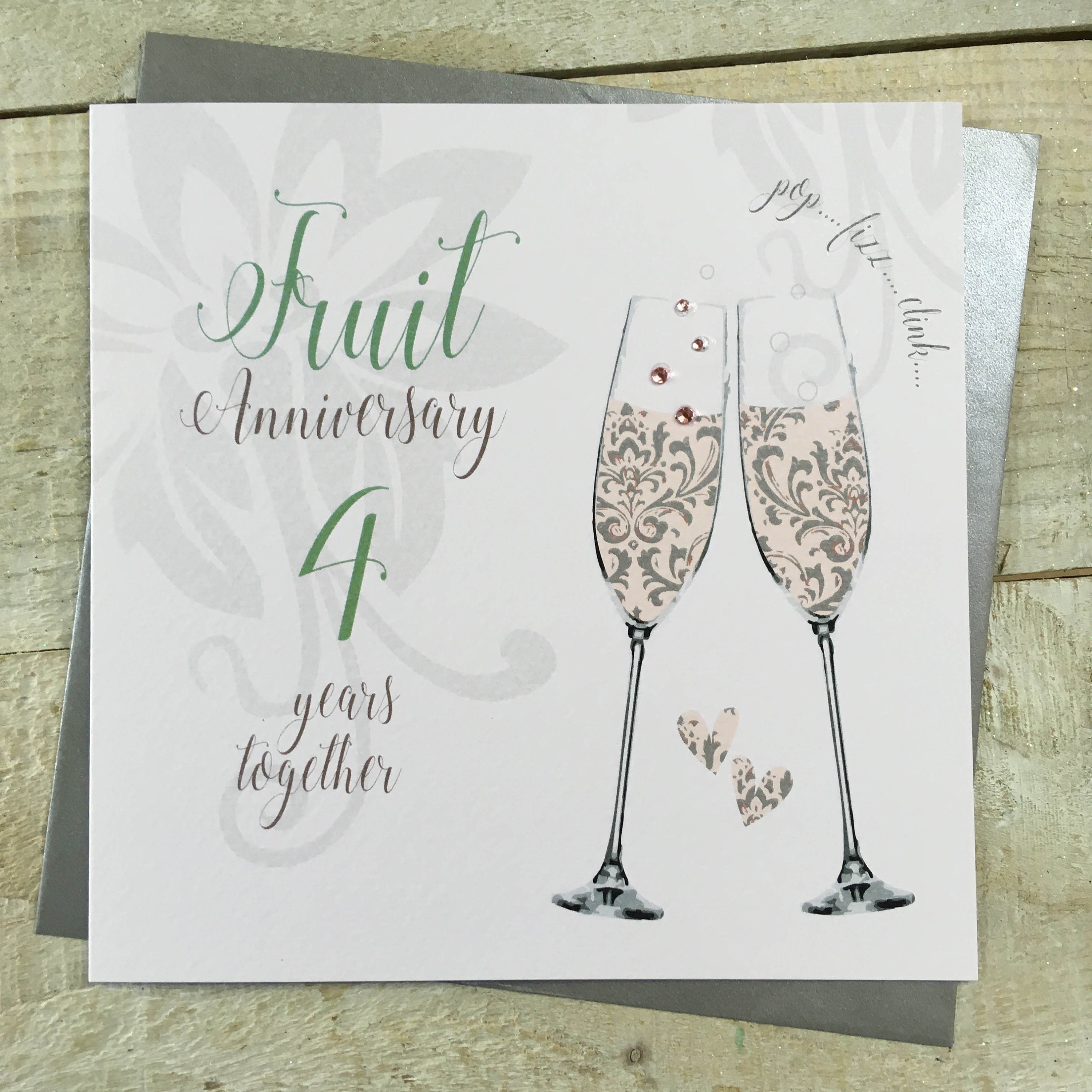 4th Fruit / Flowers Anniversary Card For wife husband mum Etsy