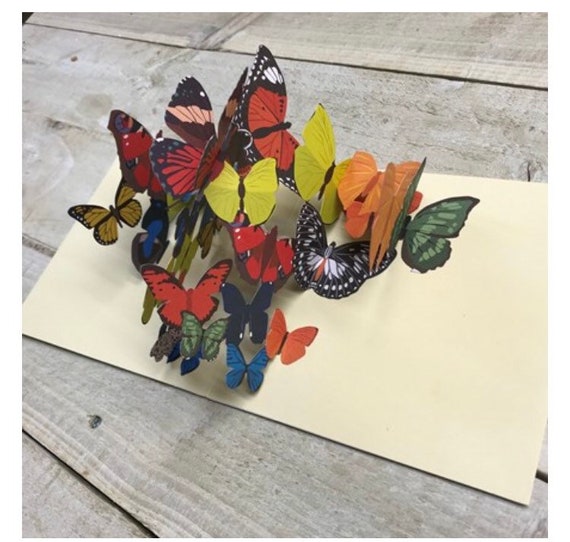Pop Up Karte fliegende Schmetterlinge Design von 2ToTango - .de