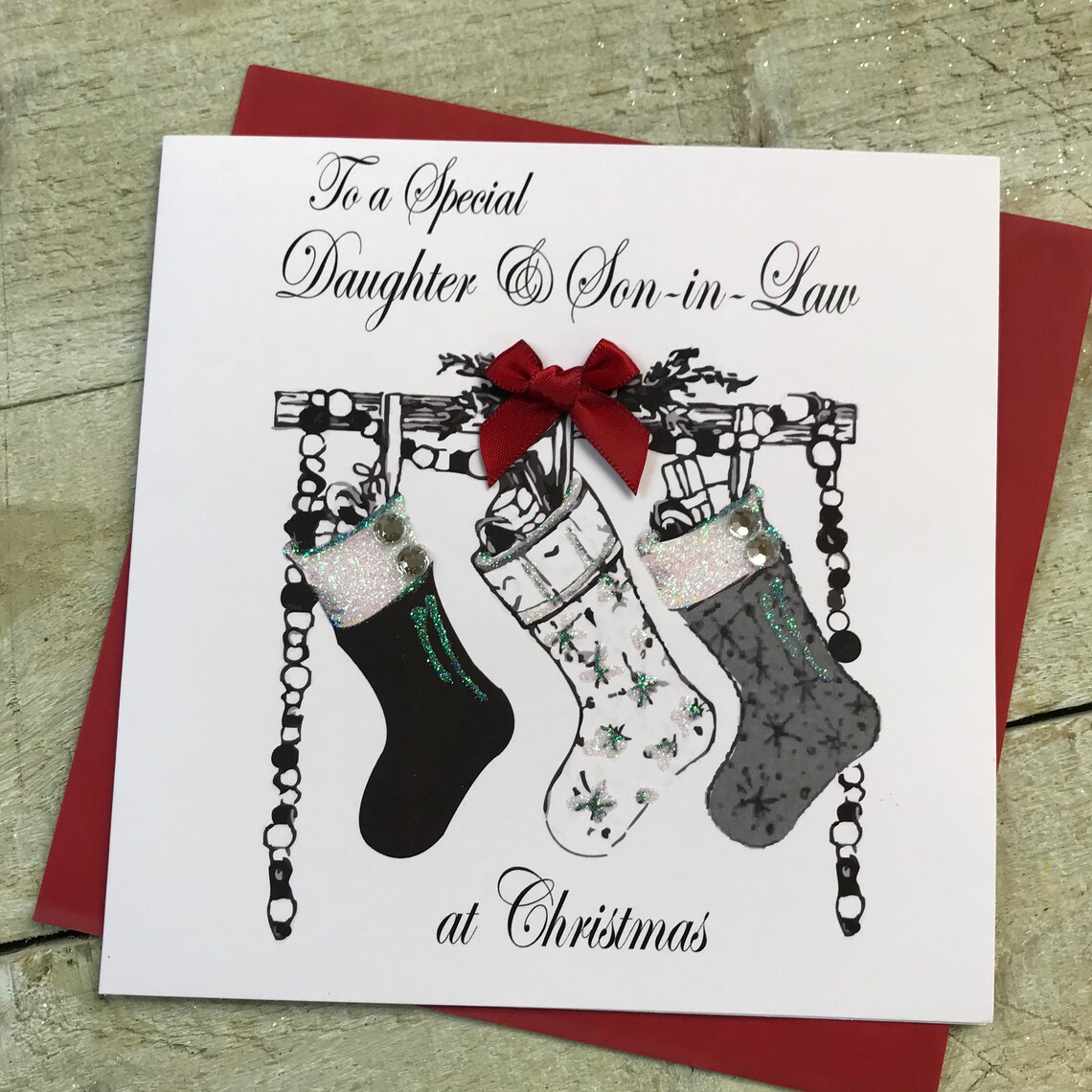 Daughter's & Son-in-law Christmas Handmade Card Special - Etsy UK