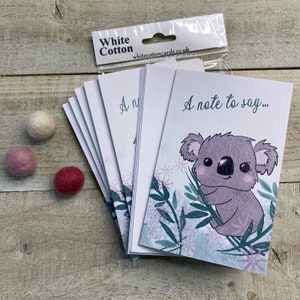 Notelets kaarten PACK VAN 6 Notitiekaarten voor vrienden - kleine kaarten - pakje kaarten, bedankkaarten - eenhoorn, freak shake, sterren, schoenen, koala