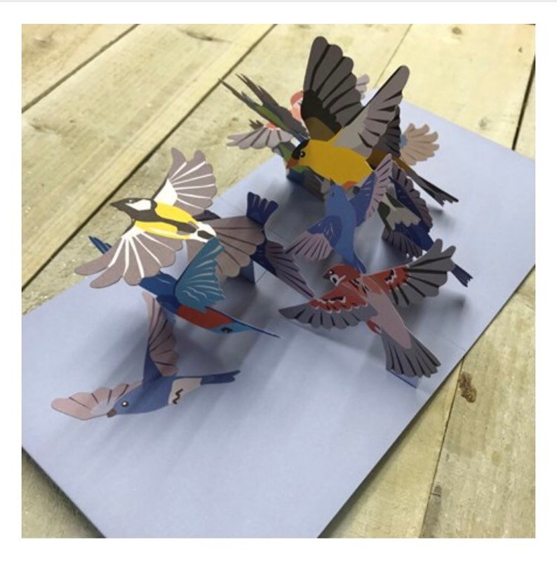 Carte pop-up - Oiseaux violets volants par 2ToTango image 4