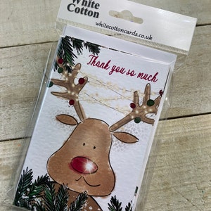 Paquete de 6 tarjetas de agradecimiento navideñas: tarjetas de notas, agradecimiento, caja de tarjetas navideñas muy especiales hechas en el Reino Unido