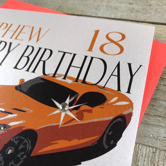 Personalised Lamborghini Car Birthday Card Boy Son Husband Nephew Grandson