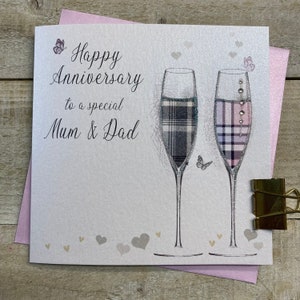 Mamma e papà - NONNI - Flute da champagne per anniversario fatti a mano, uccellini innamorati, cuori, genitori speciali fatti a mano