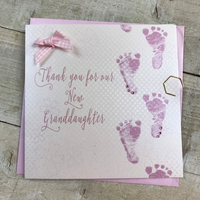 Thank you for our/my new Granddaughter/new Grandson card new grandchild card wb224-ogs/ogd a beautiful Great grandchild image 2