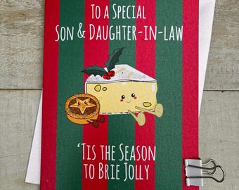 Son & daughter in law - Daughter and son in law, Brother, Sister in law - Cute Character Christmas Card - Doodlebugs, cute food