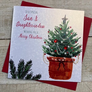 Figlio e nuora, figlio e famiglia Biglietto di Natale fatto a mano - Biglietto speciale per il figlio