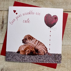 Carte d&#39;anniversaire de la Saint-Valentin - Carte d&#39;amour pour les amateurs de CHIEN ou de CHAT, cockapoo, labrador, bouledogue, carlin, chien saucisse, westie, chats noirs
