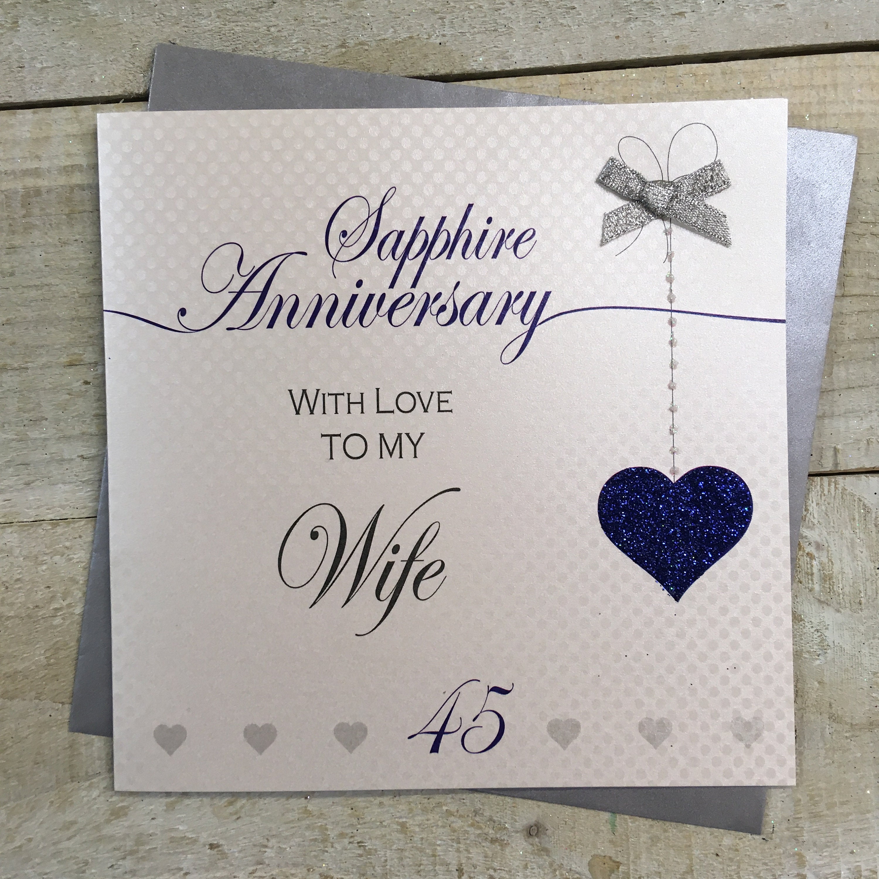 Sapphire 45th Anniversary Card for Grandparents Husband Wife Mum & Dad ...