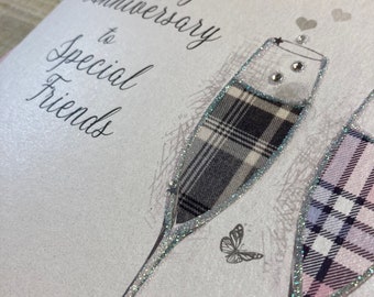 WHITE COTTON CARDS Grußkarte 'To Special Friends' – Handgefertigt, Mit Strass & Glitzer, 16x16 Cm, Inkl. Umschlag, Blanko Innen