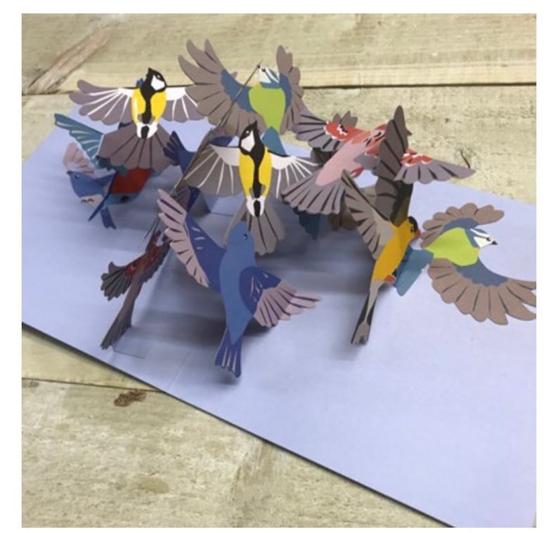 Carte pop-up - Oiseaux violets volants par 2ToTango image 1