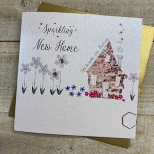 Carte de vœux faite main - maison, étoiles, lampe, clés. plantes, fille fils maman papa soeur frère soeur amis spéciaux