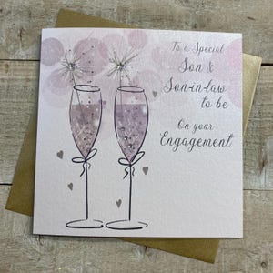 Tarjeta de compromiso, boda o aniversario hecha a mano para 2 HOMBRES, para yerno y futuro prometido (varón) del mismo sexo