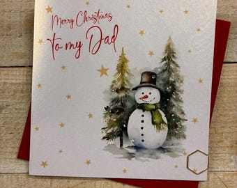 Dad, Dad & Partner, Daddy Christmas Handmade Card - with love at Christmas Card