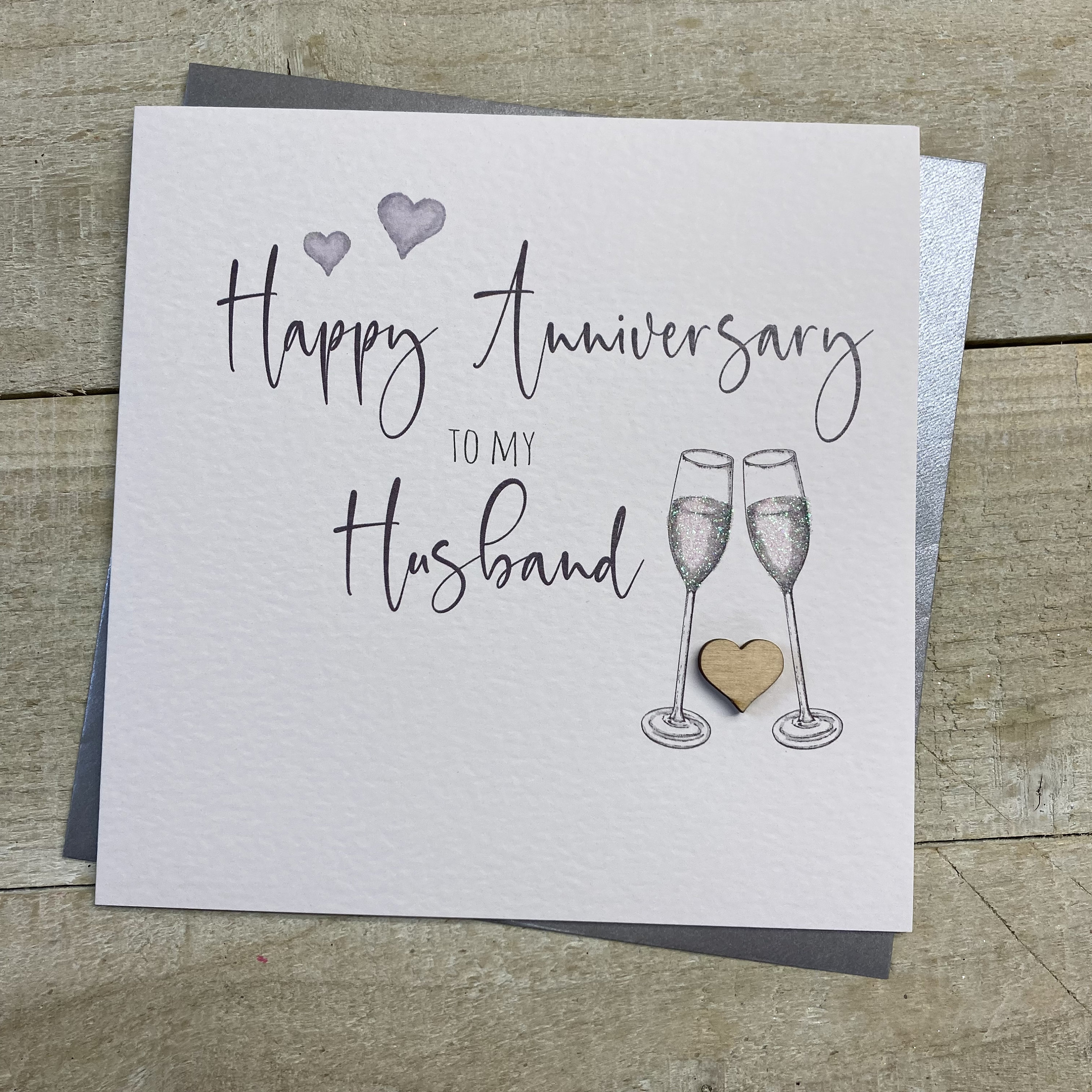 Tarjeta De Aniversario De Boda - Feliz Aniversario Te Amo - Diseño Simple -  Personalizado Con Fecha - Sobre Kraft - España, image size:3000x3000