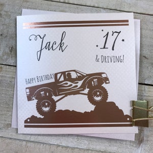 17 Jahre alt , 17 & Fahren! Karte für Sohn, Enkel, 30., 40., 50., 60., Ehemann, Papa, Bruder, Neffe, Godson Monster Truck Karte