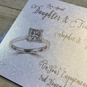 Personalised Son & Fiancée Engagement Card Engagement Ring Design Daughter, Granddaughter, Grandson, Sister, Brother, Goddaughter, Godson, image 9