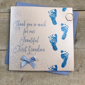 Handgefertigte Babykarte "Thank You For Our New Granddaughter" - 16x16 Cm, Mit Umschlag, Personalisierbar