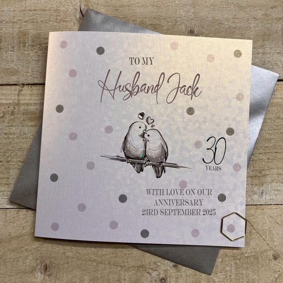 30. Hochzeitstag Karte – „Married In 1995“ Jubiläumskarte Mit Perlen-Motiv, Liebesherzen & Champagner