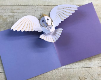 Carte pop-up - Chouette effraie des clochers par 2ToTango