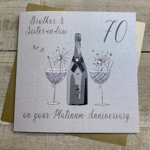 Cartão Platinum 70º aniversário para bisavós, marido, esposa, mãe e pai, mãe e pai, irmã, irmão, avós
